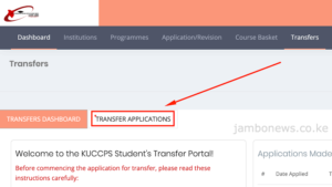 Kuccps inter institution transfer window 