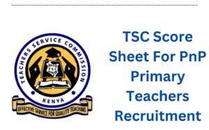 TSC PANEL SCORE SHEET FOR P&P TEACHERS  RECRUITMENT
